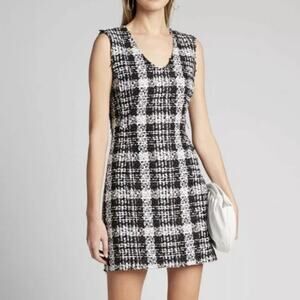 Theory Sculpt Rubber Tweed Sleeveless Dress Size 8